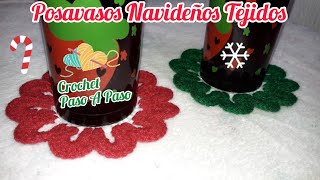 Posavasos navideños a crochet Paso a paso [upl. by Seabrooke]