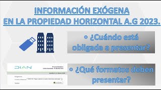 4 Información exógena en la propiedad horizontal AG 2023 [upl. by Petit]