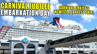 Getting Onboard Carnivals Largest amp Newest Ship Carnival Jubilee Embarkation Day [upl. by Oiramrej751]