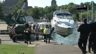 Frombork w kanale portowym zatonęła łódź motorowavideo [upl. by Seluj]