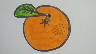 How to draw a orange drawing  How to draw a Easy Orange 🍊 Step By Step tutorial [upl. by Tterej]