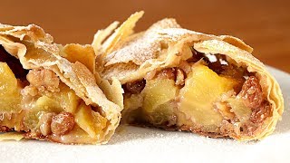 Mucho relleno y poca masa  Receta de AUTÉNTICO STRUDEL de manzana [upl. by Radborne]