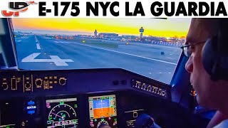 Piloting Embraer 175 from New York La Guardia  Cockpit Views [upl. by Budge452]