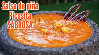 SALSA DE PIÑA Y CHILE DE ARBOL PICOSITA SABROSA [upl. by Aynam332]