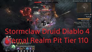 Diablo IV Stormclaw Druid Eternal Realm Season 4 Pit Tier 110 [upl. by Sulihpoeht]