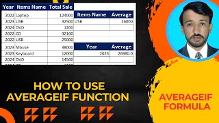 How to use the AverageIF Function in Microsoft Excel  Averageif Formula MS Excel [upl. by Gussman415]