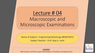 Lecture  04 Macroscopic and Microscopic Examinations [upl. by Ydnor117]