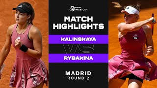 Anna Kalinskaya vs Elena Rybakina  2023 Madrid Round 2  WTA Match Highlights [upl. by Duffie]