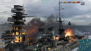 Using the Battleship Mutsu in an operations battle in World of Warships Episode 7 [upl. by Clite]