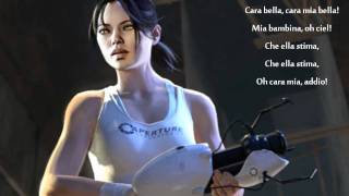 Portal 2 Turret opera cara mia English lyrics in description [upl. by Eberto]