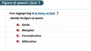 Figure of Speech Quiz 1  Figure of speech MCQs with answers by Quality Education [upl. by Vasilis265]