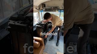 We put a foldable driver chair in our school bus conversion schoolbusconversion skoolielife [upl. by Somar887]