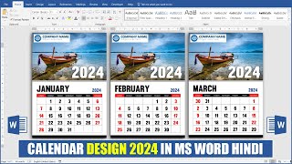 Calendar Design 2024 in Microsoft Word Hindi Tutorial  Printable Calendar in Ms Word  Design Ida [upl. by Uht]