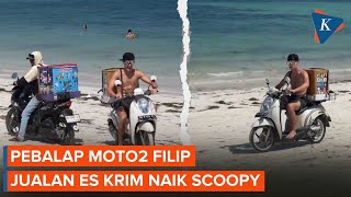 Viral Pebalap Moto2 Filip Salac Jualan Es Krim Naik Scoopy [upl. by Reyaht]