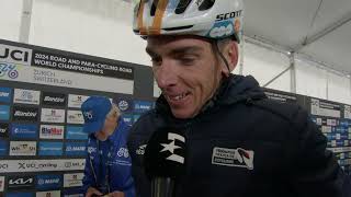 Romain Bardet  Interview à larrivée  World Championships Road Race Zürich 2024 [upl. by Omik592]