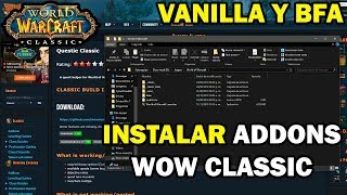 Como instalar Addons en WoW Classic y BFA [upl. by Terrilyn]