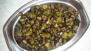 Bhindi Sabji  Bhinda nu shak  Okra Fry Video Recipe by Bhavna [upl. by Enelehcim714]