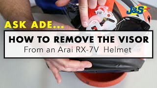 Removing the visor on an Arai RX 7 V Helmet [upl. by Ranzini]