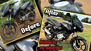 Bajaj Pulsar 150 2011 full painting work  Bike restoration [upl. by Lazare57]