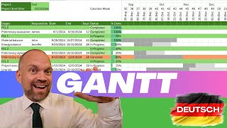 GANTTDiagramm in Excel erstellen Schneller amp einfacher als gedacht [upl. by Atsirak261]