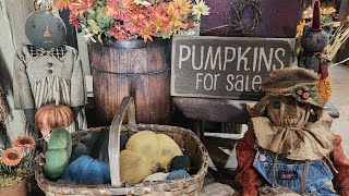 Old Fashioned Inspired Decorating Fall Antique Cottage Farmhouse at Bridgewater Primitives Autumn [upl. by Enirrok]