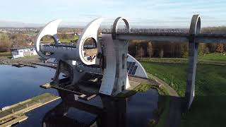 Falkirk Wheel Timelapse From Drone [upl. by Hagep]