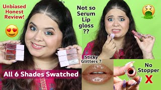 New Plum Goodness Serum Lip Goss Swatches  Review  All 6 shades  cleanmakeup Beauty Edit by Amy [upl. by Oidgime]