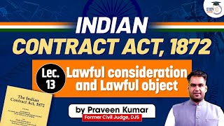 Lawful consideration and Lawful object  Indian Contract Act 1872  Target Judiciary [upl. by Ahmed]