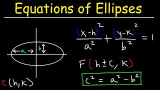 Writing Equations of Ellipses In Standard Form and Graphing Ellipses  Conic Sections [upl. by Enilkcaj]