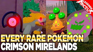 Every Rare Pokemon in Crimson Mirelands  Pokemon Legends Arceus [upl. by Ocinemod]