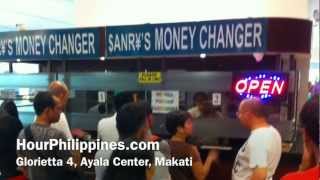 Sanrys Money Changer Glorietta 4 Ayala Center Makati Philippines by HourPhilippinescom [upl. by Raf]