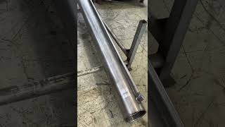 Laser rust removal of hydraulic cylinder [upl. by Der]