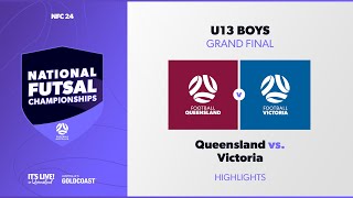 NFC24  U13 Boys Grand Final  Queensland vs Victoria Highlights [upl. by Eitsirk]