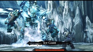 Darksiders II Deathinitive  Ice Giant Boss Fight 1st MAIN Boss Deathinitive Difficulty [upl. by Rahal]