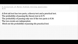 A Collection of Maths Problem Solving Questions135 Probability  AND  OR [upl. by Navanod]