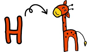 How to Draw a Giraffe with Letter H  Cute and Easy Tutorial [upl. by Tichon131]