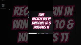 Hide Recycle Bin in Windows 10 amp Windows 11 windows10 windows11 deleterecyclebin recyclebin [upl. by Amari]