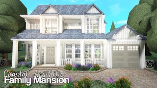 Bloxburg  10k Coastal Aesthetic Roleplay Family Mansion No Large Plot  Roblox  House Build [upl. by Ahsekat]