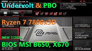 Ryzen 7 7800x3D Undervolt CPU amp PBO New MSI BIOS settings [upl. by Mathis]