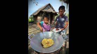 Little boy cooking food with brother from rural village [upl. by Long]