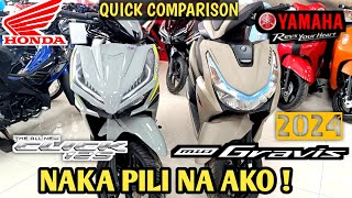 Alin sa Dalawa Honda click125  Yamaha Mio Gravis125  2024 Price update [upl. by Orlosky]