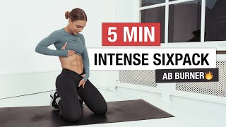 5 MIN INTENSE AB WORKOUT for a SIXPACK  24day FIT challenge [upl. by Ammadas485]