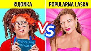 POPULARNA LASKA VS NERD PRZEZ 24 GODZINY Jak być popularnym w szkole Komedia od 123 GO CHALLENGE [upl. by Howund]