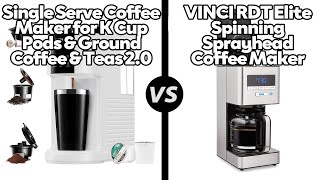 KIDISLE CoffeeMaker KCup PodsampGround Coffee vs VINCI RDT Sprayhead Coffee MakerWhich One Is Better [upl. by Evers]