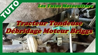 Tracteur moteur Briggs  Débridage  Réglage starter  méthode 1 [upl. by Naryk]