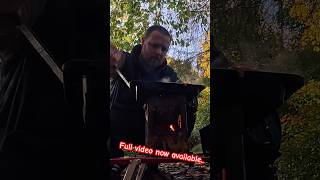 Yep Im at it again outdoor cooking using my firebox stove and cast iron cooker fireboxstove [upl. by Hazel741]