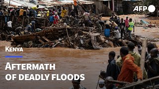 Aftermath of deadly floods in Nairobis Mathare slums  AFP [upl. by Brunelle]