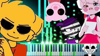 PIGGY ROBLOX MEMES COMPILATION ON PIANO [upl. by Wentworth]