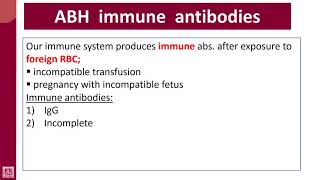 Hematology  4  U1L21  ABO immune antibodies [upl. by Barb212]