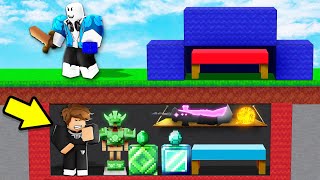 I Secretly Built a HIDDEN UNDERGROUND BASE Roblox Bedwars [upl. by Jorge469]